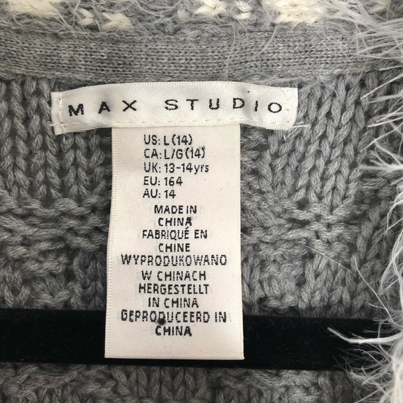 Max Studio Sweater Vest Grey Size L (14) - Picture 4 of 6